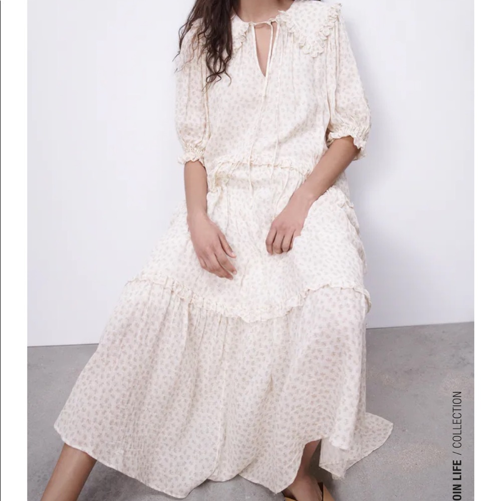 Floral print gauze maxi dress_8